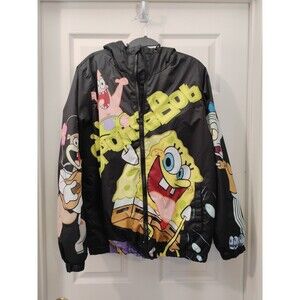 Members Only X Nickelodeon Sponge Bob Mens Hooded Full Zip Coat Jacket S